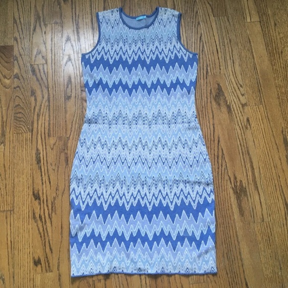 J. McLaughlin Blue chevron cotton sweater dress. Size XS - Picture 1 of 6